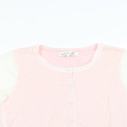 Damsel in a Dress Womens Pink Crew Neck  Acrylic Cardigan Jumper Size M