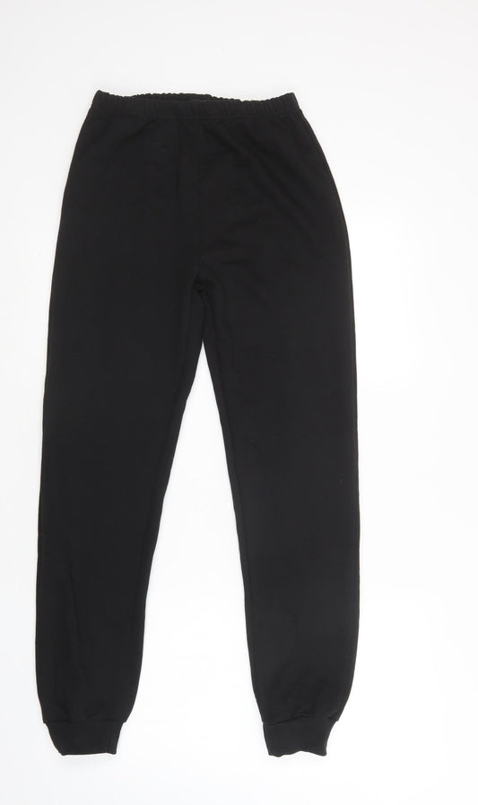 Womens UK Size 8 PRETTYLITTLETHING Regular Fit Jogger Black Trousers