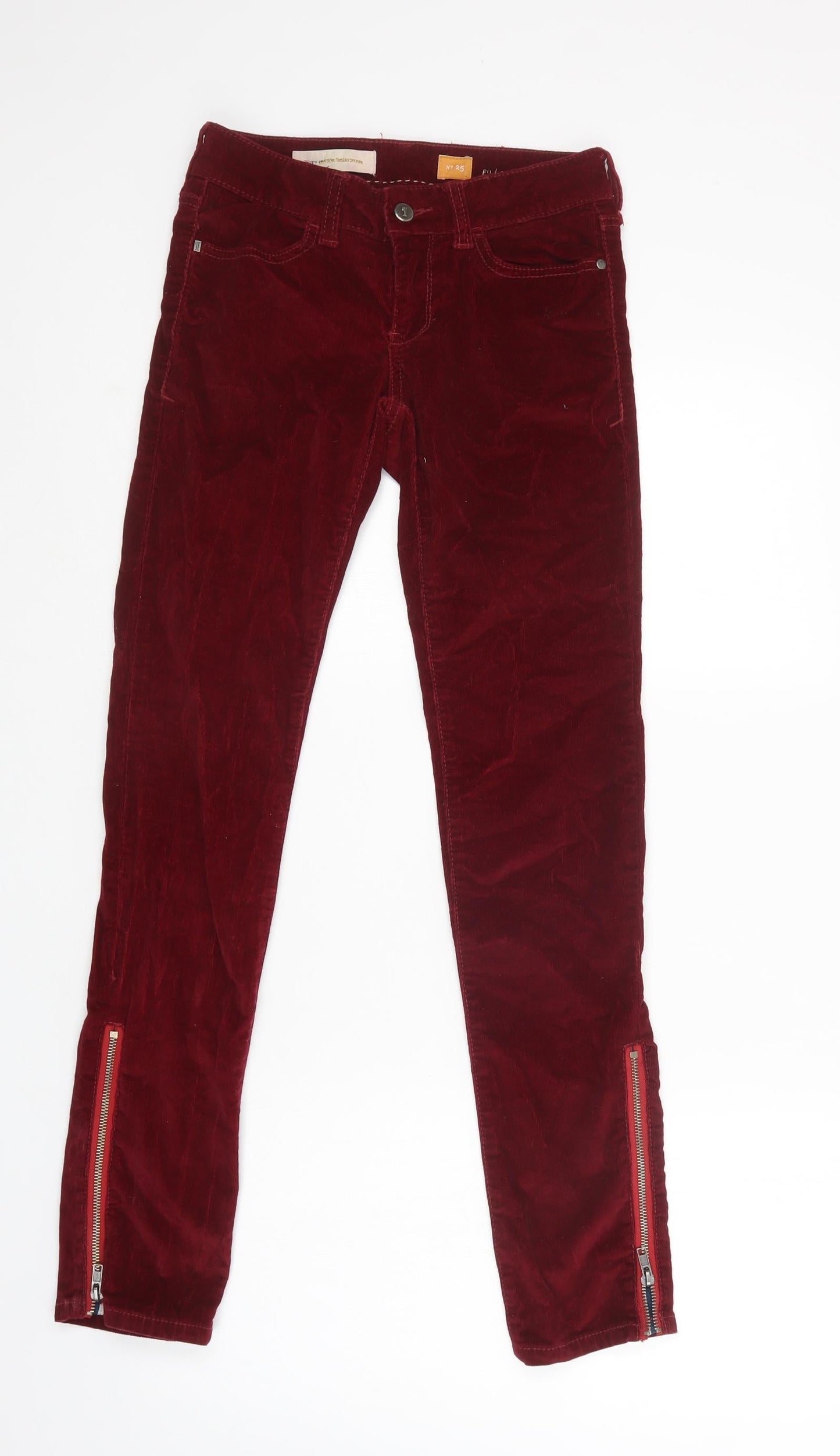 Pilcro Womens Purple  Cotton Trousers  Size 6 L31 in Regular Button