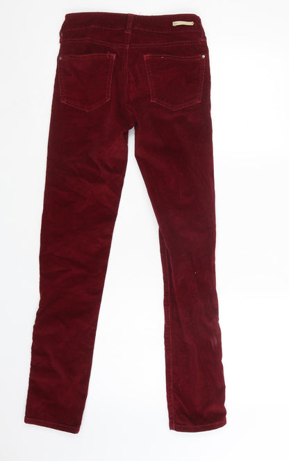 Pilcro Womens Purple  Cotton Trousers  Size 6 L31 in Regular Button