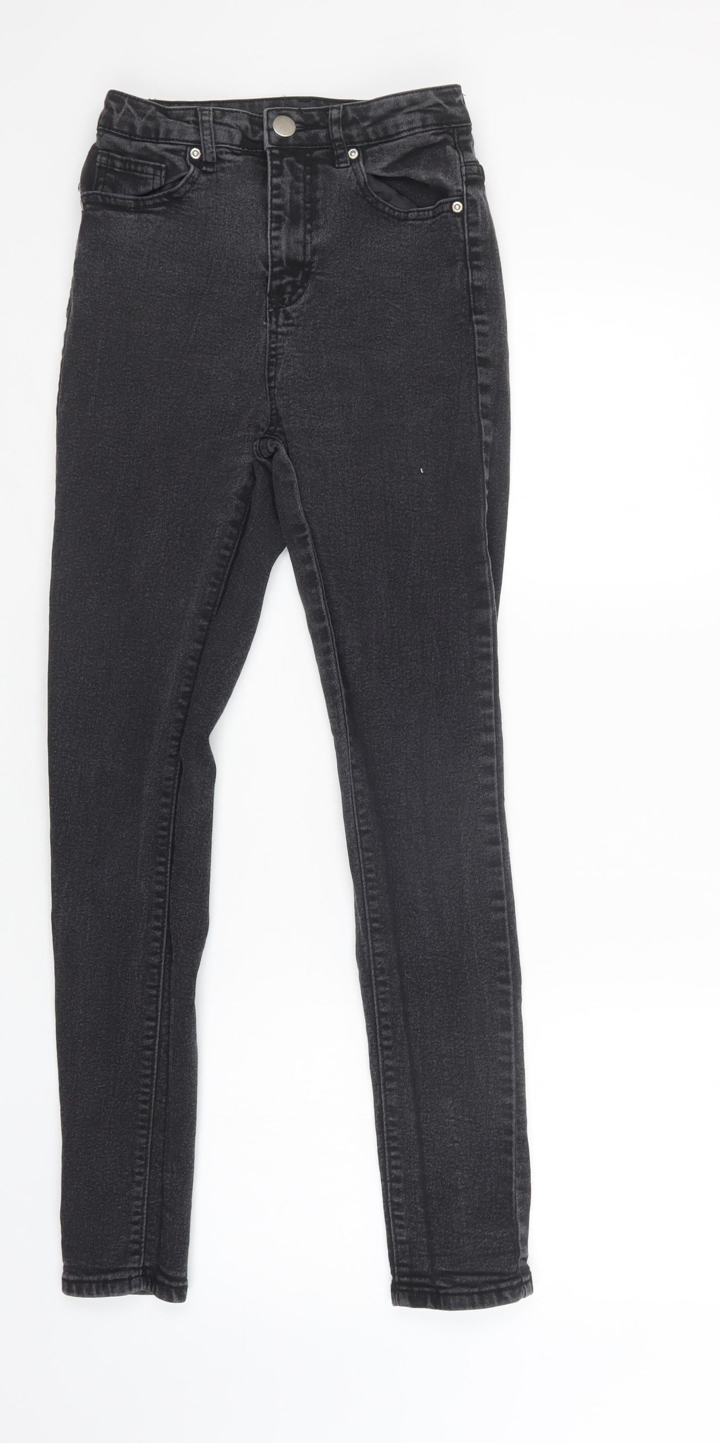 Boohoo Womens Black  Viscose Skinny Jeans Size 8 L28 in Regular Button