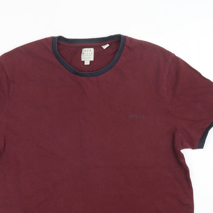 Jack Wills` Mens Purple  Cotton  T-Shirt Size S Crew Neck