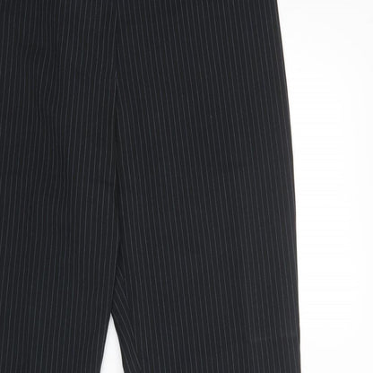 AMARANTO Womens Black Striped Polyester Dress Pants Trousers Size 16 L31 in Regular Button