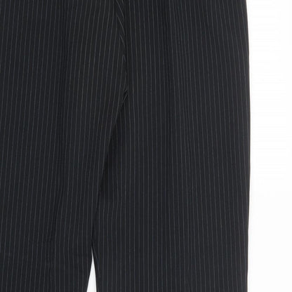 AMARANTO Womens Black Striped Polyester Dress Pants Trousers Size 16 L31 in Regular Button