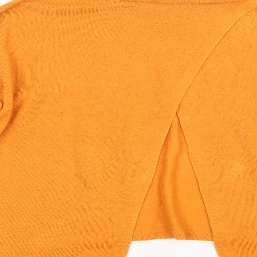 TU Womens Orange Crew Neck  Acrylic Pullover Jumper Size 12