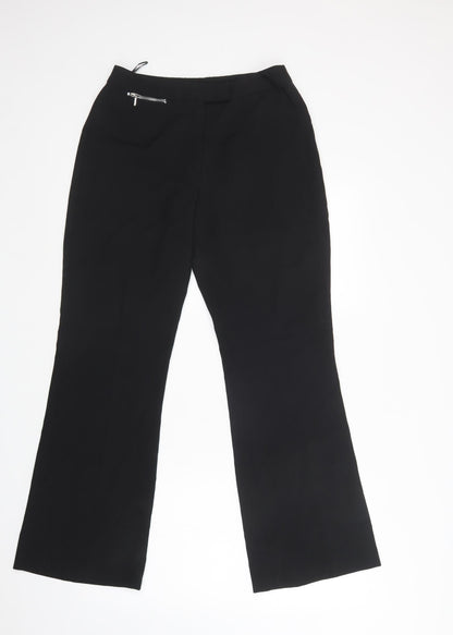 Womens UK Size 12 For Women Regular Fit Dress Pants Black Trousers