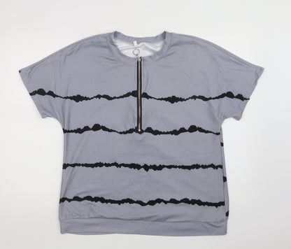 Womens UK Size L Preworn Grey Basic Blouse