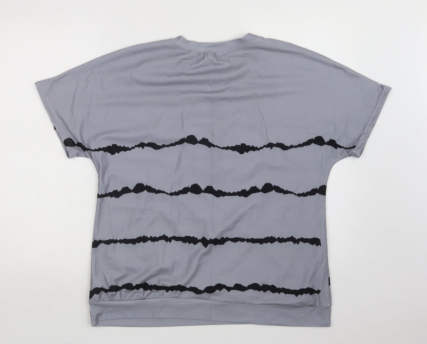 Womens UK Size L Preworn Grey Basic Blouse