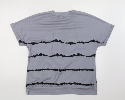 Womens UK Size L Preworn Grey Basic Blouse