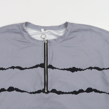 Womens UK Size L Preworn Grey Basic Blouse