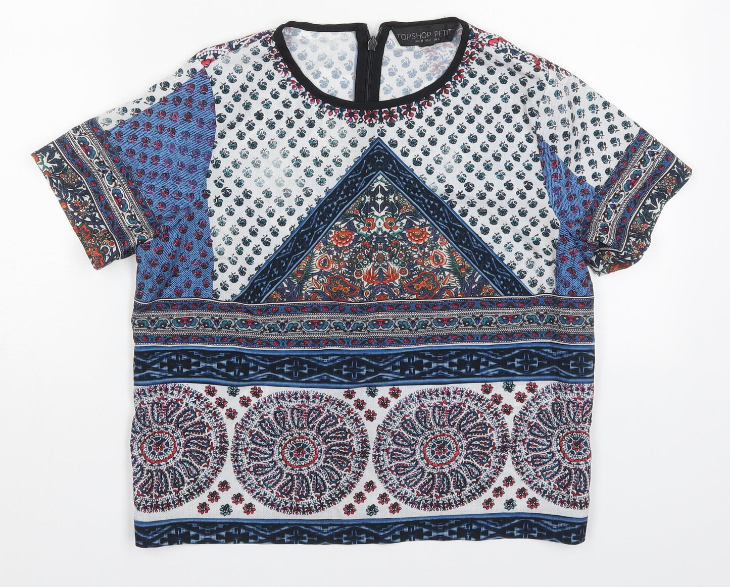 Womens UK Size 6 Topshop Blue Basic Blouse