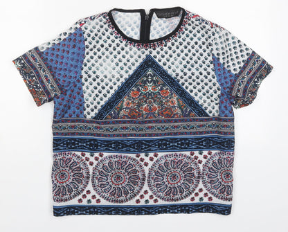 Womens UK Size 6 Topshop Blue Basic Blouse