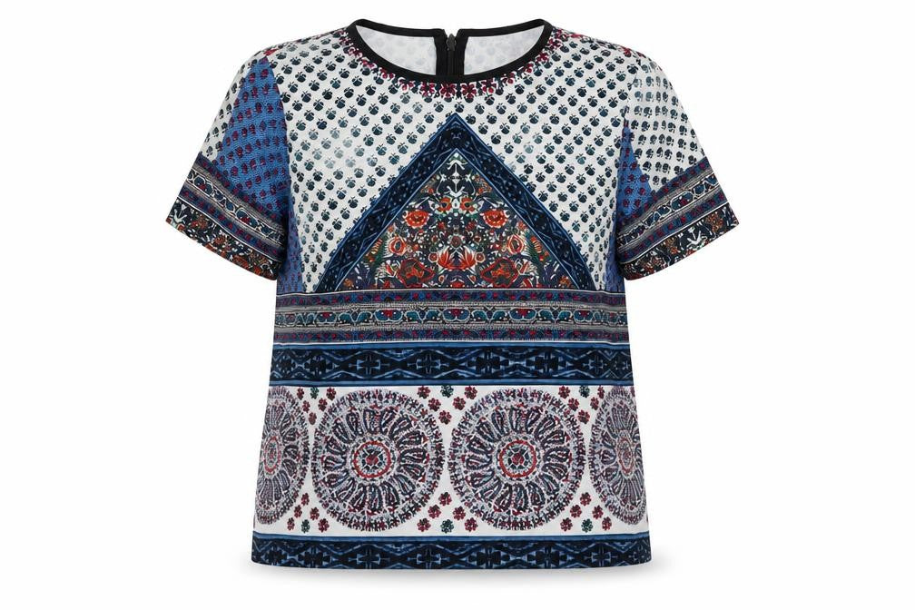 Womens UK Size 6 Topshop Blue Basic Blouse