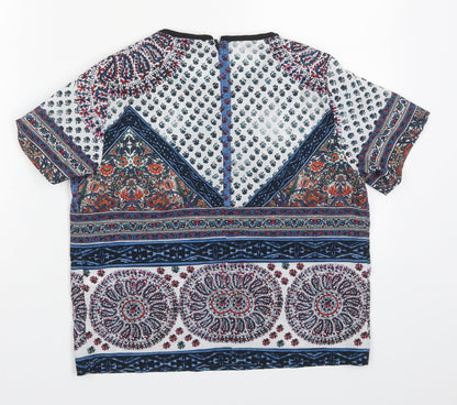 Womens UK Size 6 Topshop Blue Basic Blouse