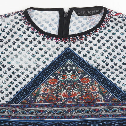Womens UK Size 6 Topshop Blue Basic Blouse