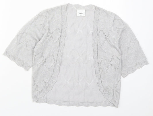 Womens UK Size 8 NEXT Silver Cardigan Jumper