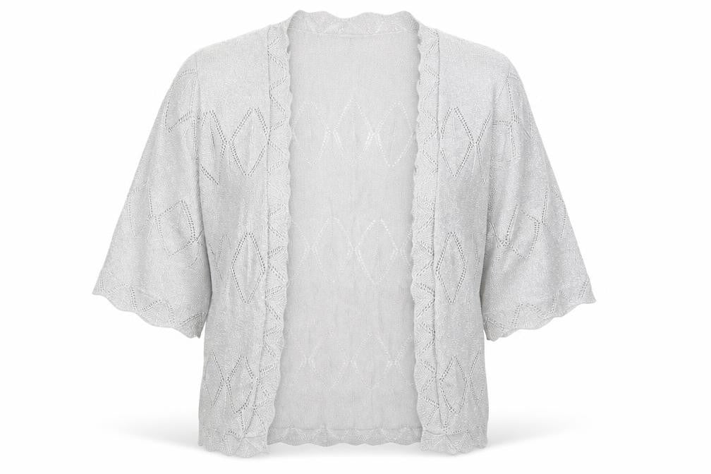 Womens UK Size 8 NEXT Silver Cardigan Jumper