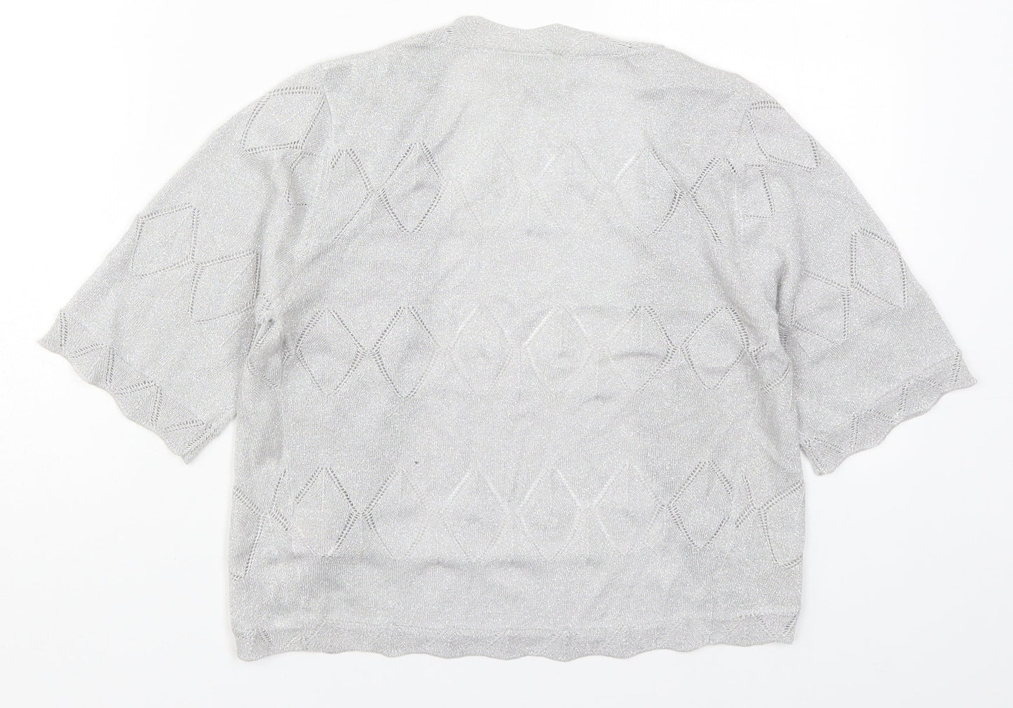 Womens UK Size 8 NEXT Silver Cardigan Jumper