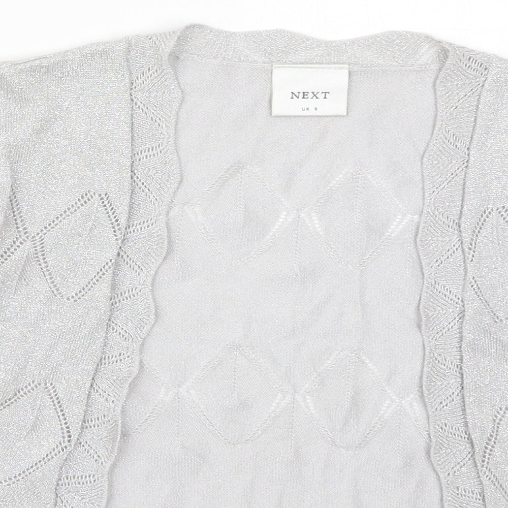Womens UK Size 8 NEXT Silver Cardigan Jumper