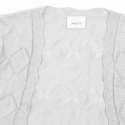 Womens UK Size 8 NEXT Silver Cardigan Jumper