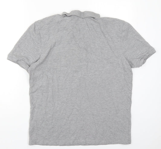F&F Mens Grey  Cotton  Polo Size L Collared Pullover
