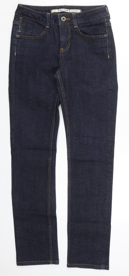 Topshop Womens Blue  Cotton Skinny Jeans Size 24 in L29 in Regular Button