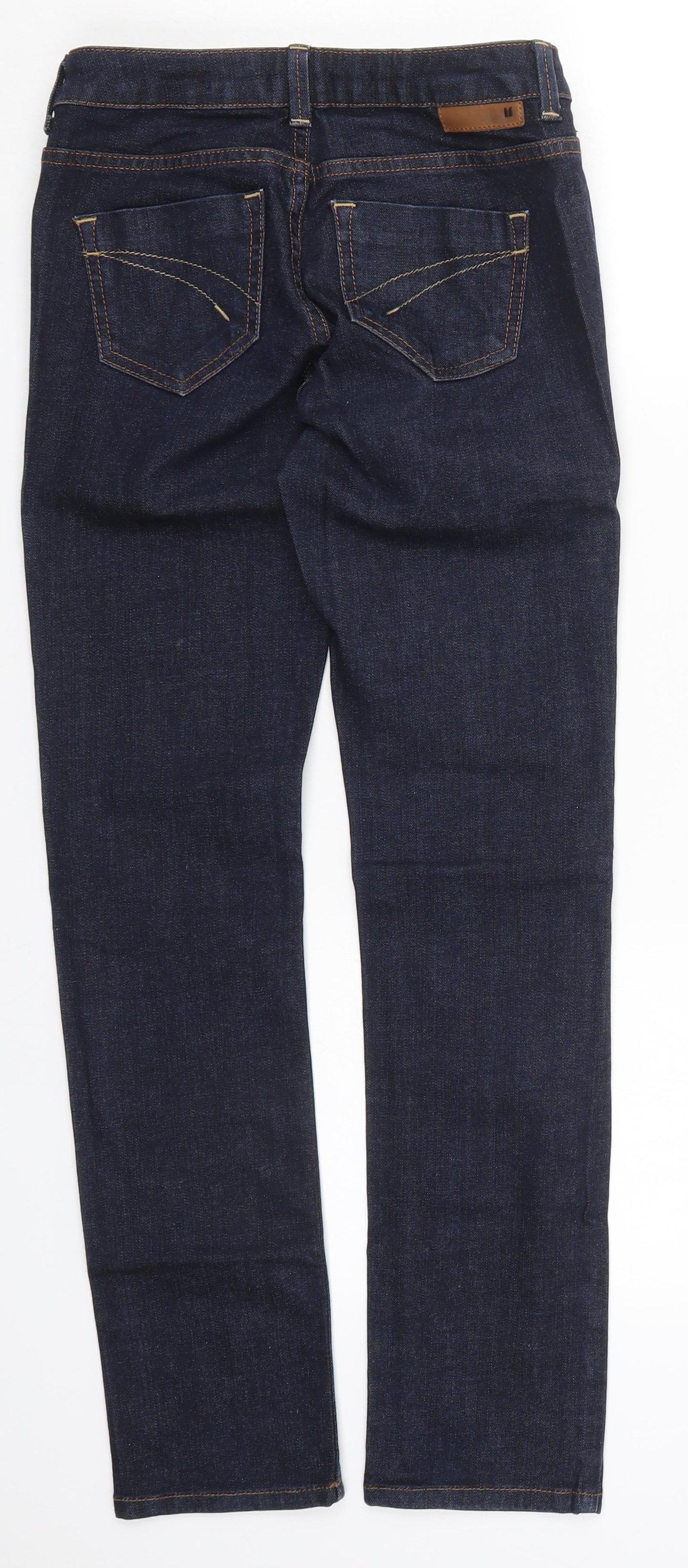 Topshop Womens Blue  Cotton Skinny Jeans Size 24 in L29 in Regular Button