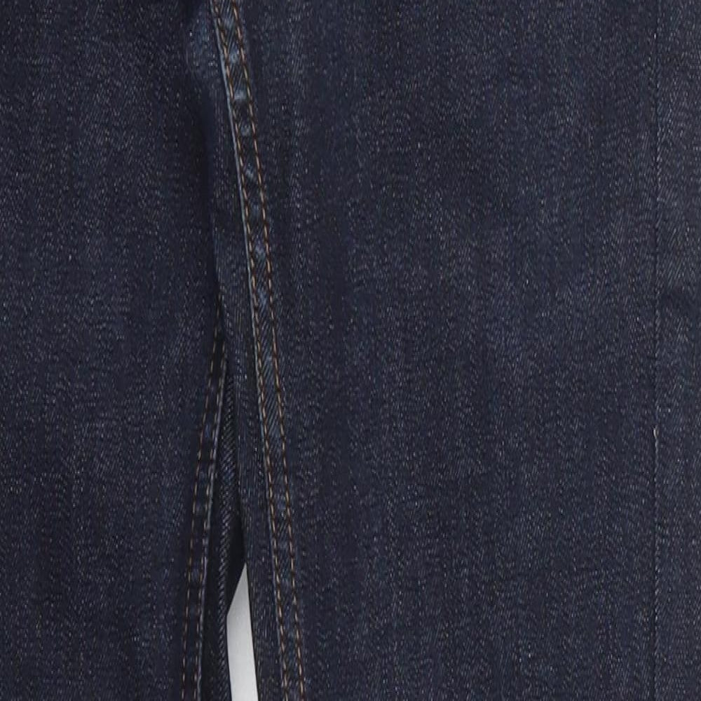 Topshop Womens Blue  Cotton Skinny Jeans Size 24 in L29 in Regular Button