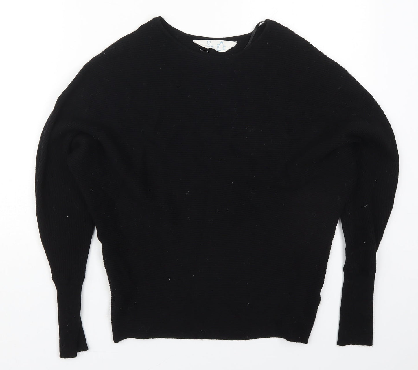 Primark Womens Black Round Neck  Viscose Pullover Jumper Size 4