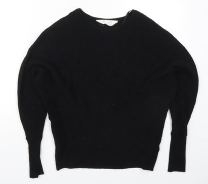 Primark Womens Black Round Neck  Viscose Pullover Jumper Size 4
