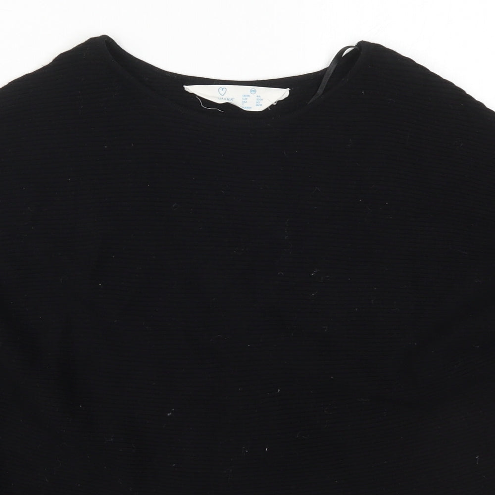 Primark Womens Black Round Neck  Viscose Pullover Jumper Size 4