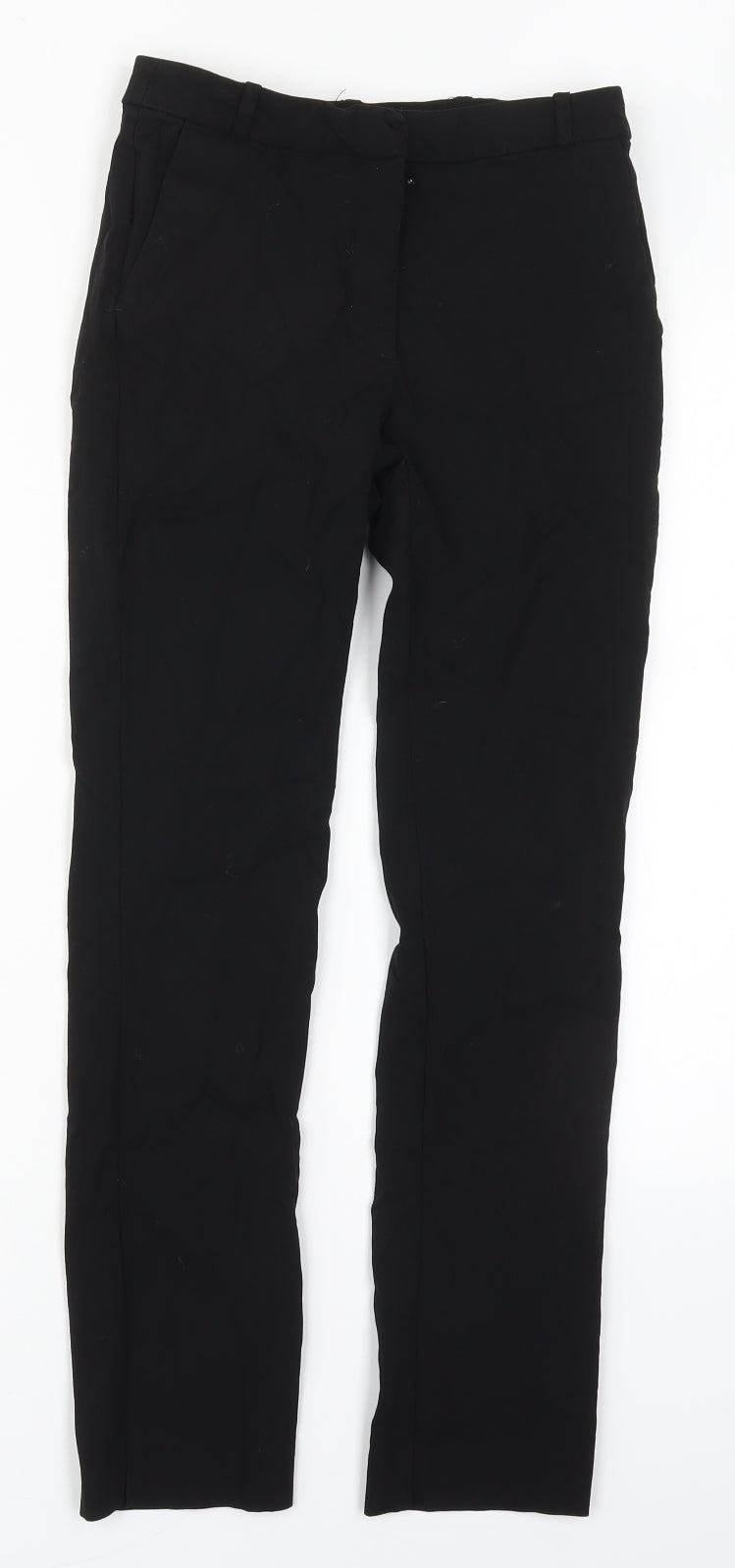 Mango Womens Black  Viscose Trousers  Size 6 L27 in Regular Hook & Eye