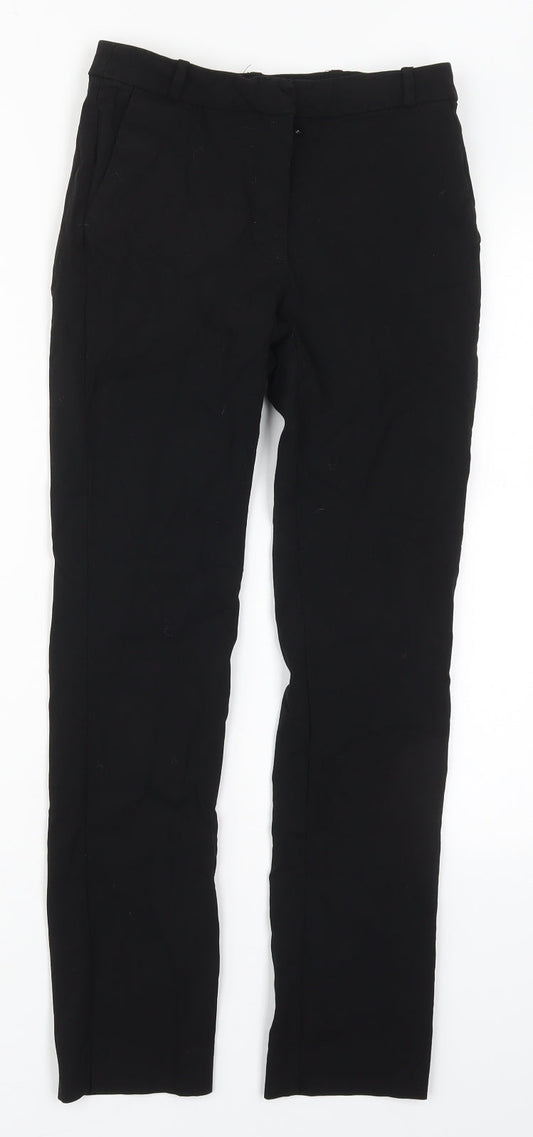 Mango Womens Black  Viscose Trousers  Size 6 L27 in Regular Hook & Eye