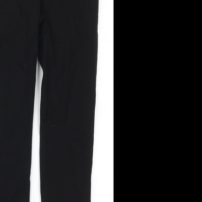 Mango Womens Black  Viscose Trousers  Size 6 L27 in Regular Hook & Eye