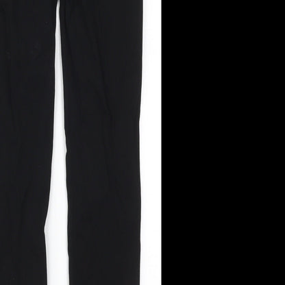 Mango Womens Black  Viscose Trousers  Size 6 L27 in Regular Hook & Eye
