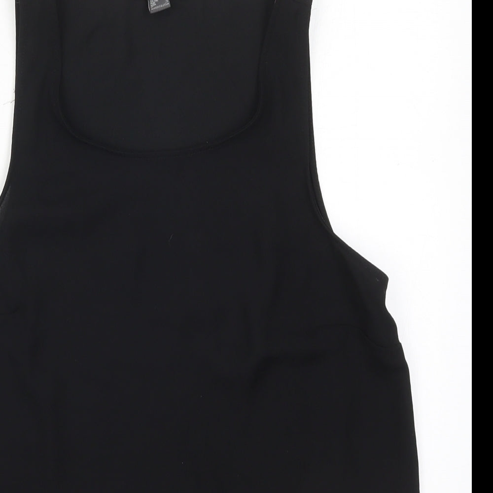 Primark Womens Black  Polyester Basic Tank Size 6 Round Neck