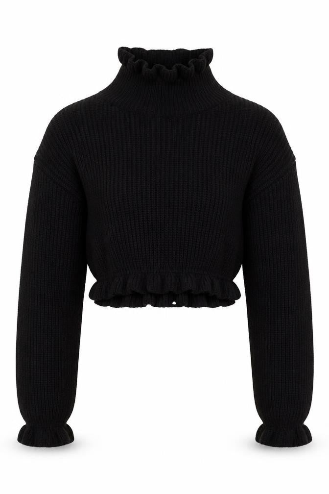 Womens UK Size S Preworn Black Pullover Jumper