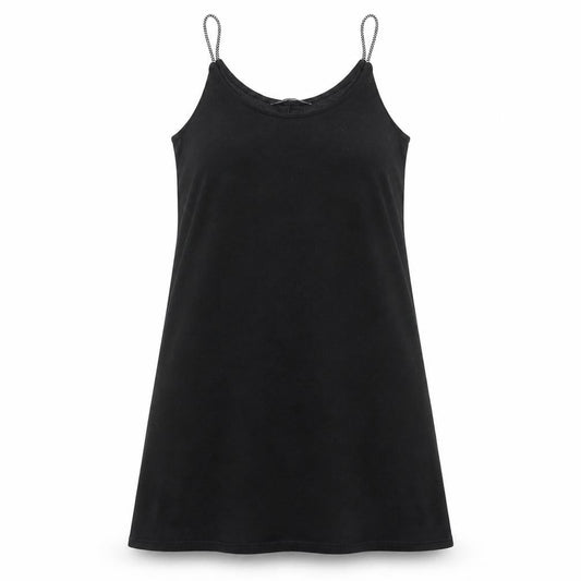 Front view of George women’s black polyester tank dress, size M, scoop neck pullover