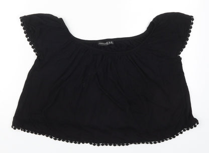Womens UK Size 6 Atmosphere Black Basic T-Shirt
