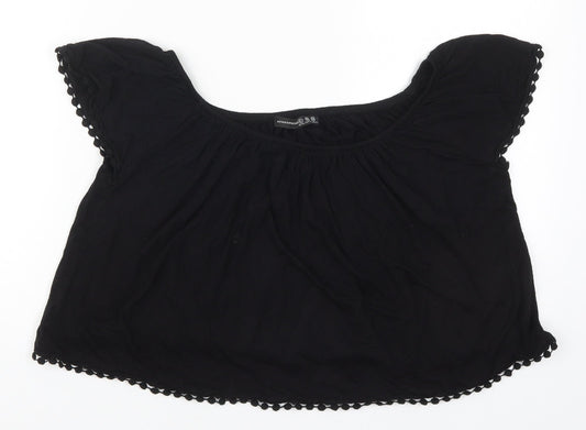 Womens UK Size 6 Atmosphere Black Basic T-Shirt