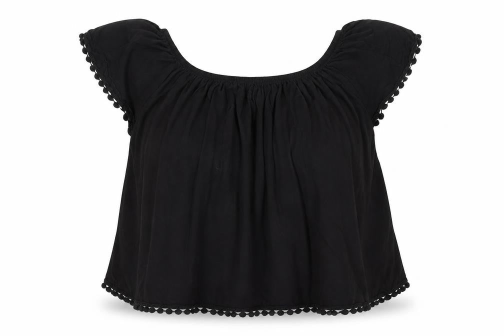 Womens UK Size 6 Atmosphere Black Basic T-Shirt