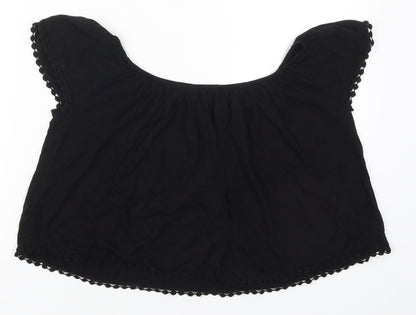 Womens UK Size 6 Atmosphere Black Basic T-Shirt