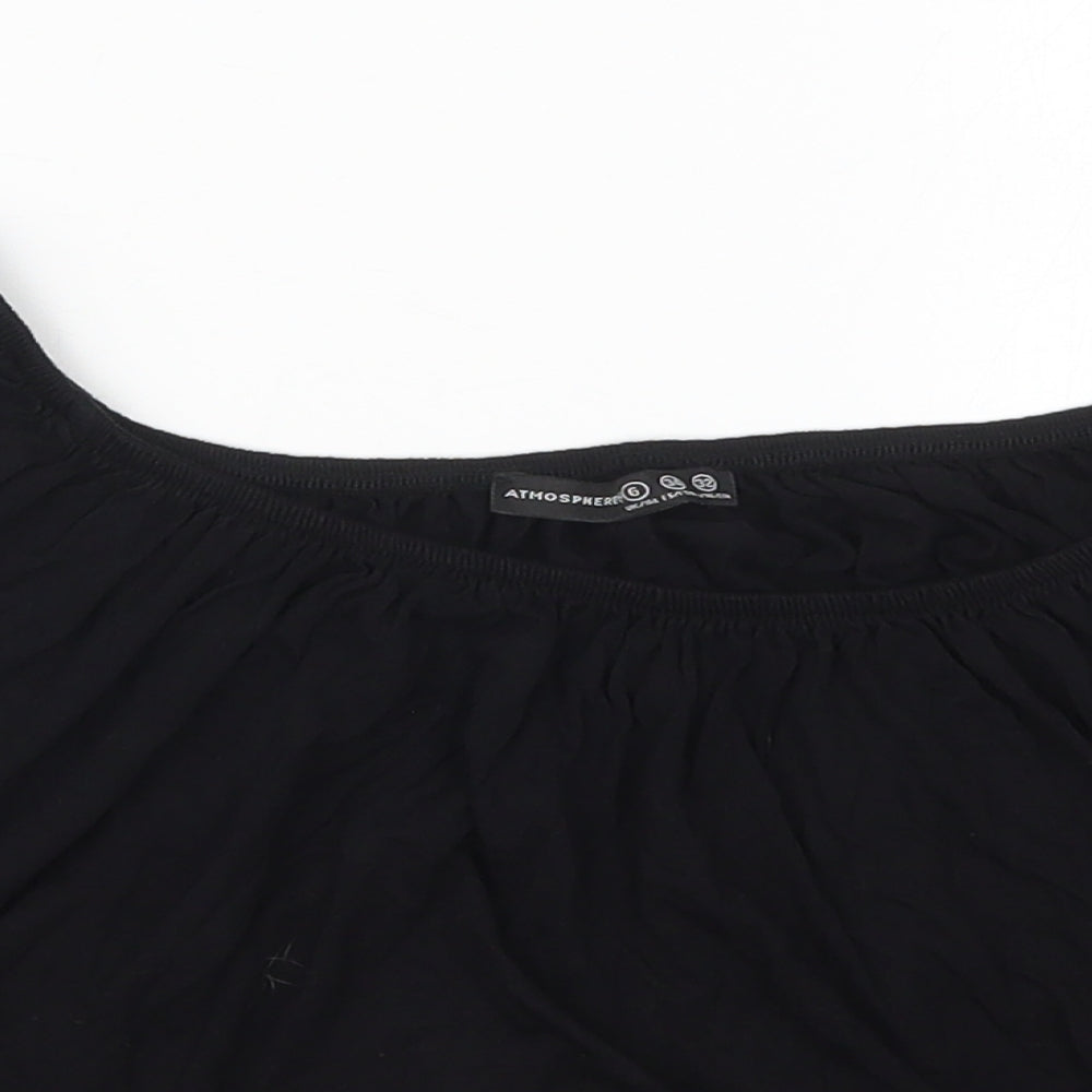 Womens UK Size 6 Atmosphere Black Basic T-Shirt