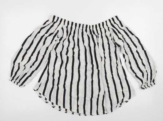 Womens UK Size 10 Select White Cropped Blouse