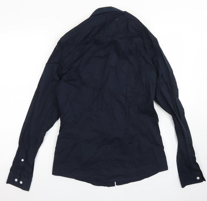 ASOS Mens Blue  Cotton  Button-Up Size M Collared Button