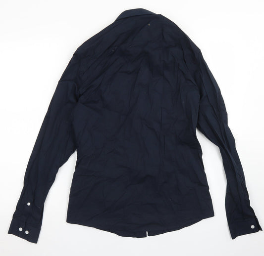 ASOS Mens Blue  Cotton  Button-Up Size M Collared Button