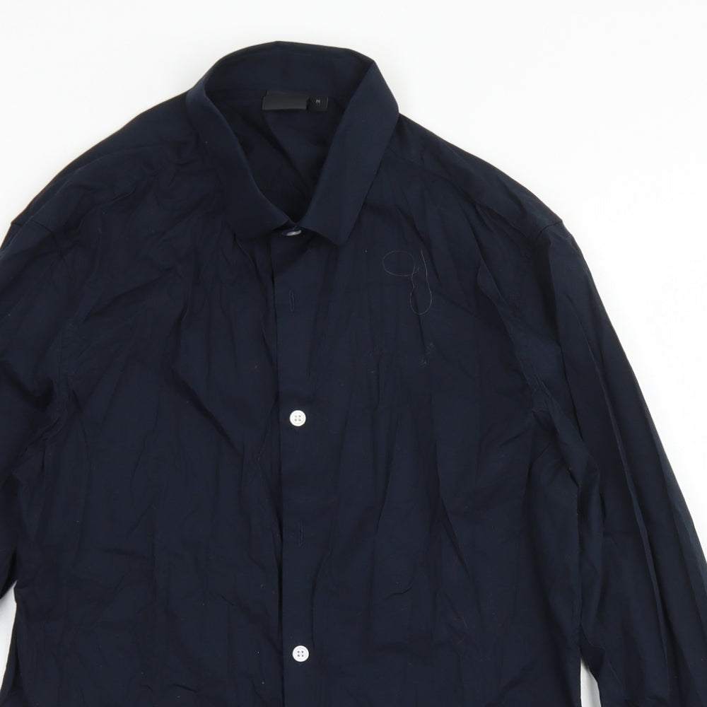 ASOS Mens Blue  Cotton  Button-Up Size M Collared Button