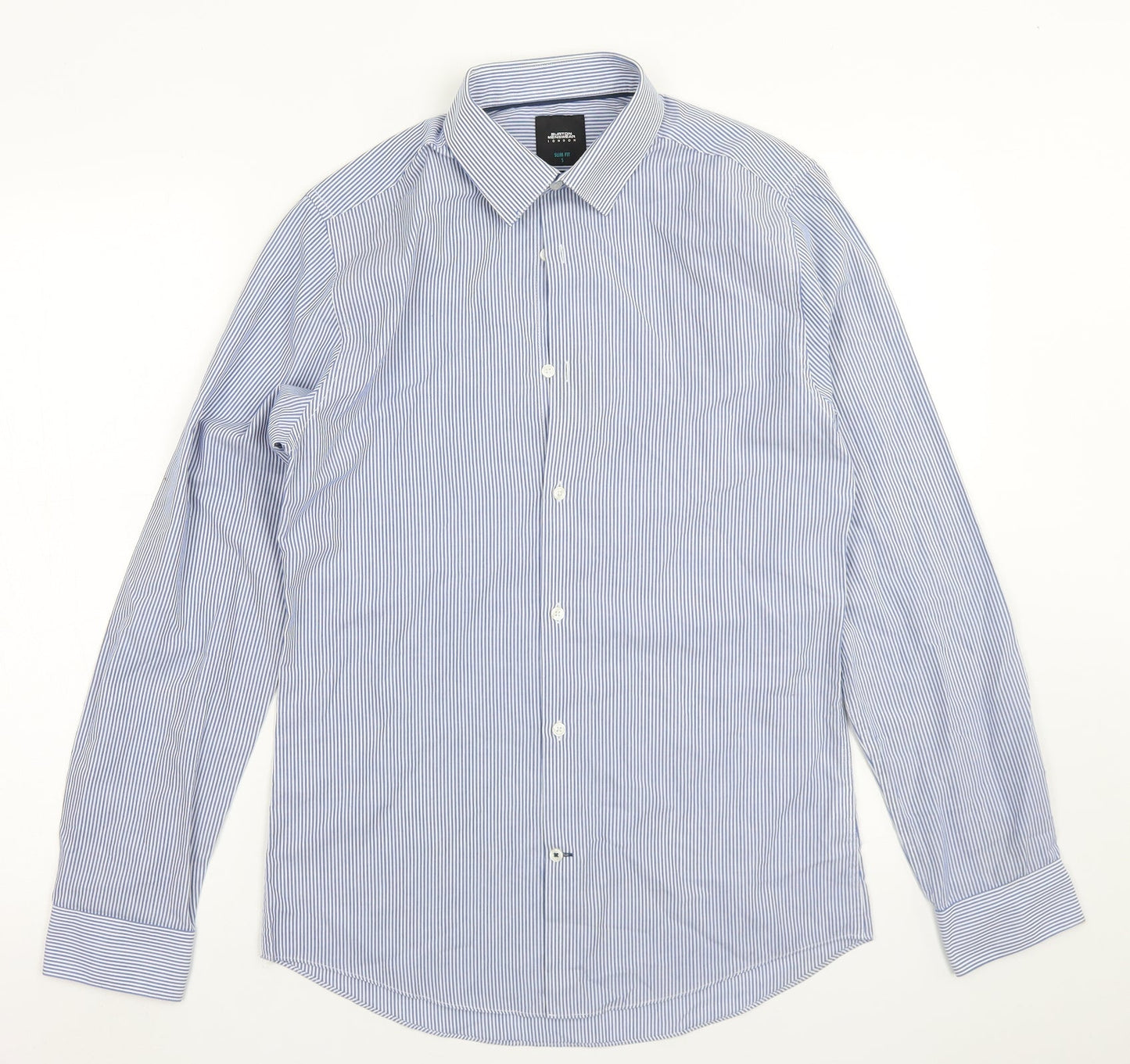 Mens UK Size S Burton Blue  Button-Up Long Sleeve Casual Shirt