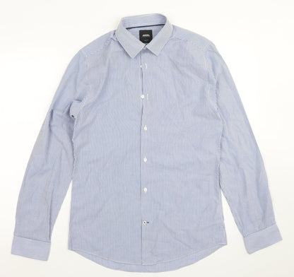 Mens UK Size S Burton Blue  Button-Up Long Sleeve Casual Shirt