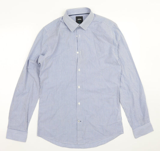 Mens UK Size S Burton Blue  Button-Up Long Sleeve Casual Shirt